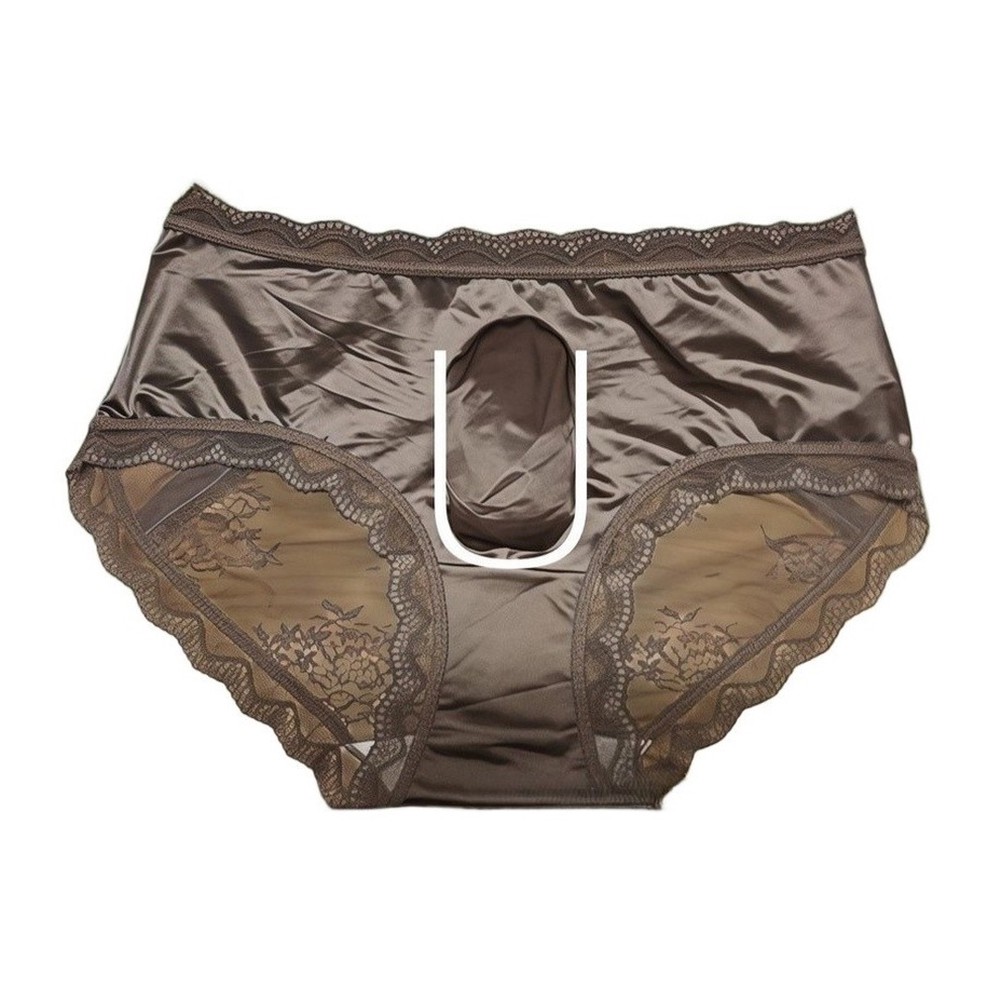 Pouch Boxer Pouch - 남성용 새틴 레이스 심리스 아이스 실크