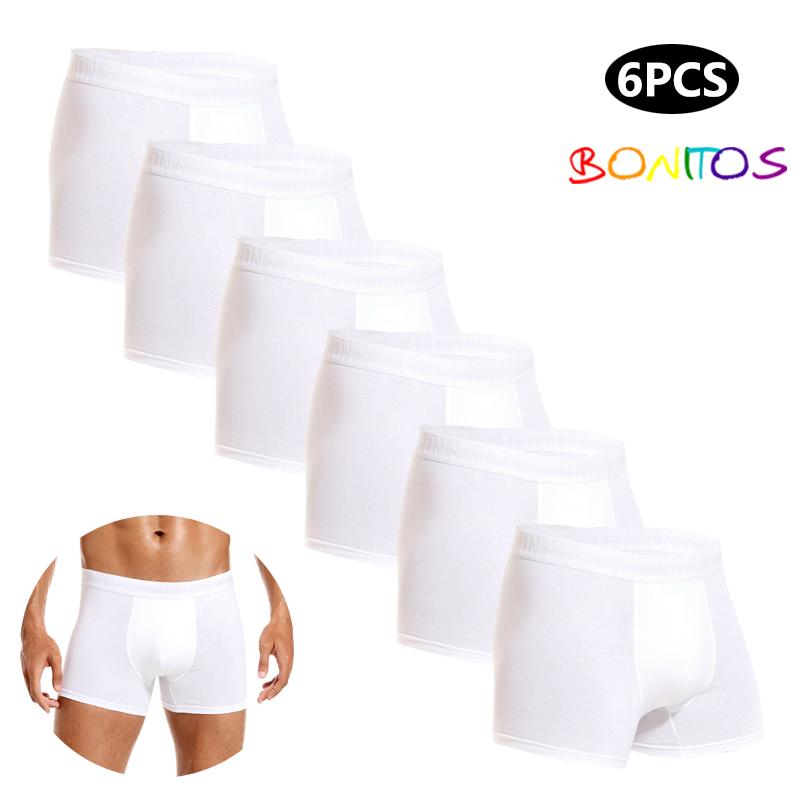 Boxer Brief Pack Cotton - 6pcs 화이트 남자 팬티 코 튼