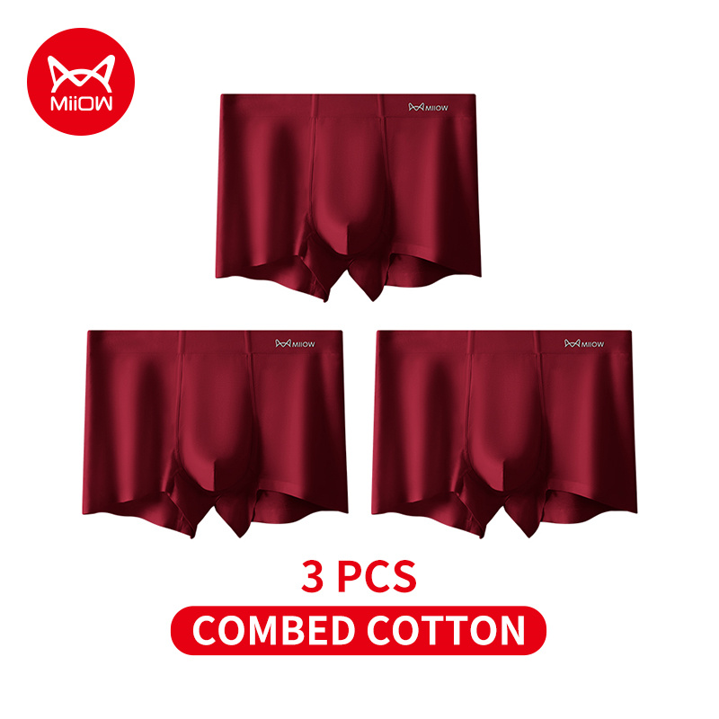 Boxer Shorts Modal - MiiOW 3Pcs 가을 겨울 코튼 남성