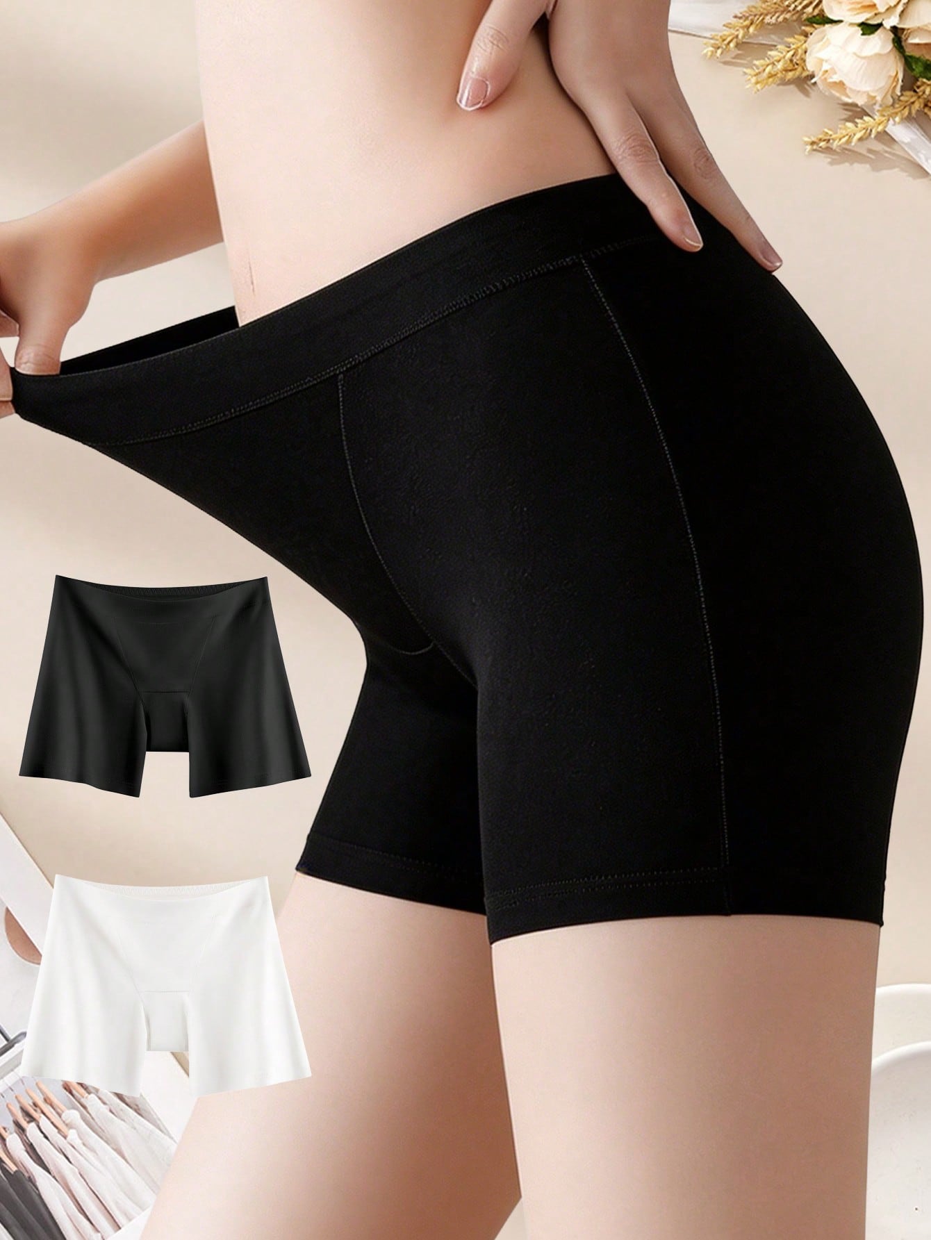 Boxer Brief Pack Cotton - 2PCS 코튼 안전 여성용 반바지, 하이