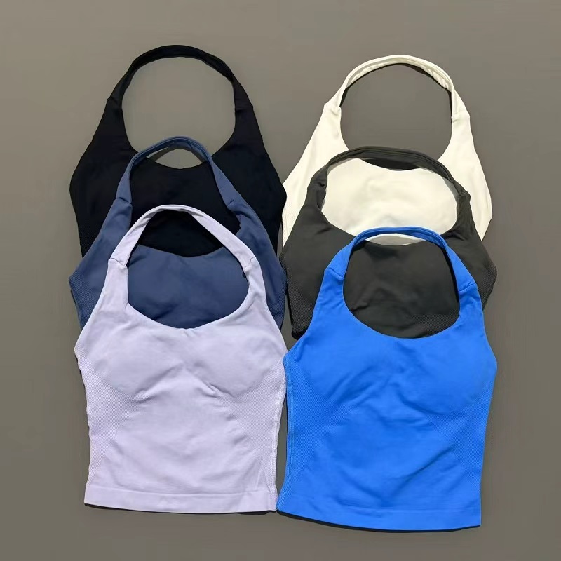 Suspender Tank Top - 스포츠 짐 홀터탑 여성용 심리스 요가