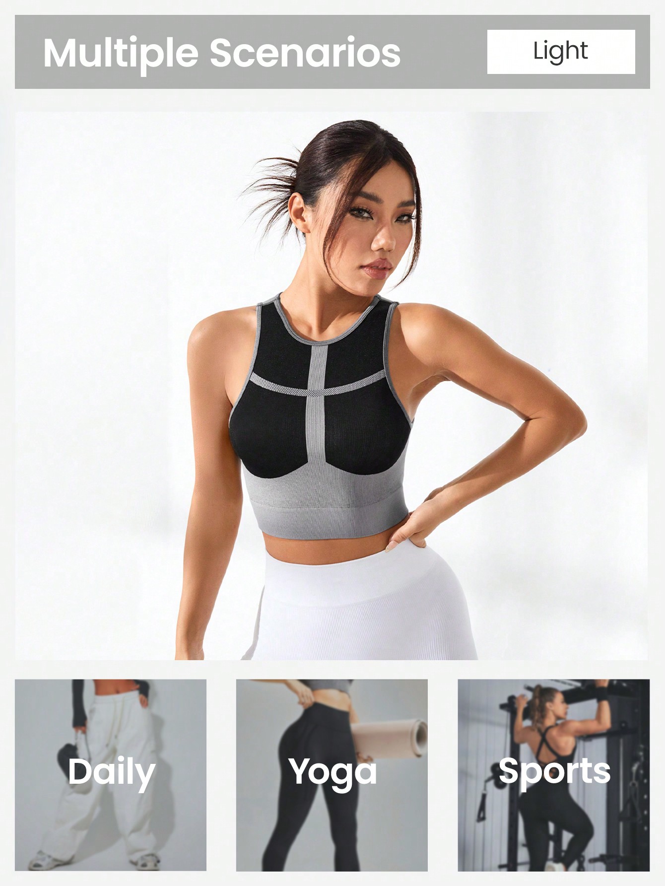 여성 컬러 블록 크로스 라인 리브드 크롭 탱크탑 레이서 - Tank Top Ribbed 리뷰 및 가격