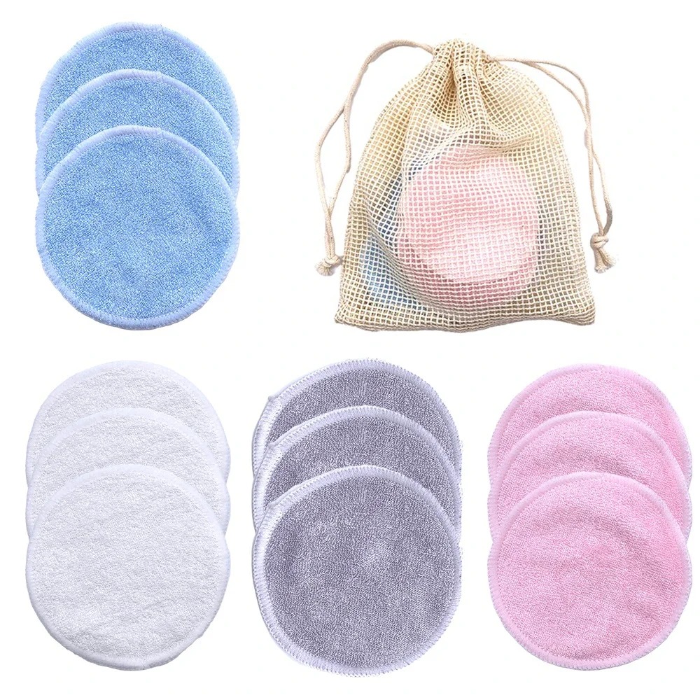 10PC 재사용 가능한 메이크업 리무버 패드 빨 수있는 - Bamboo Fiber Trunk 리뷰 및 가격