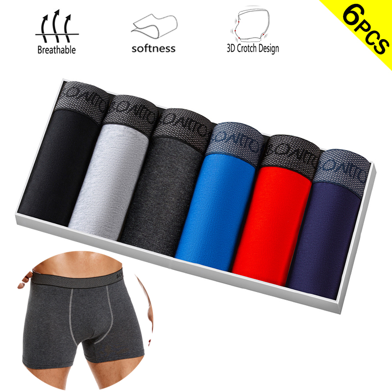 6 개/갑/팩 복서 팬티 솔리드 컬러 남성 팬티 코튼  - Boxer Shorts Modal 리뷰 및 가격